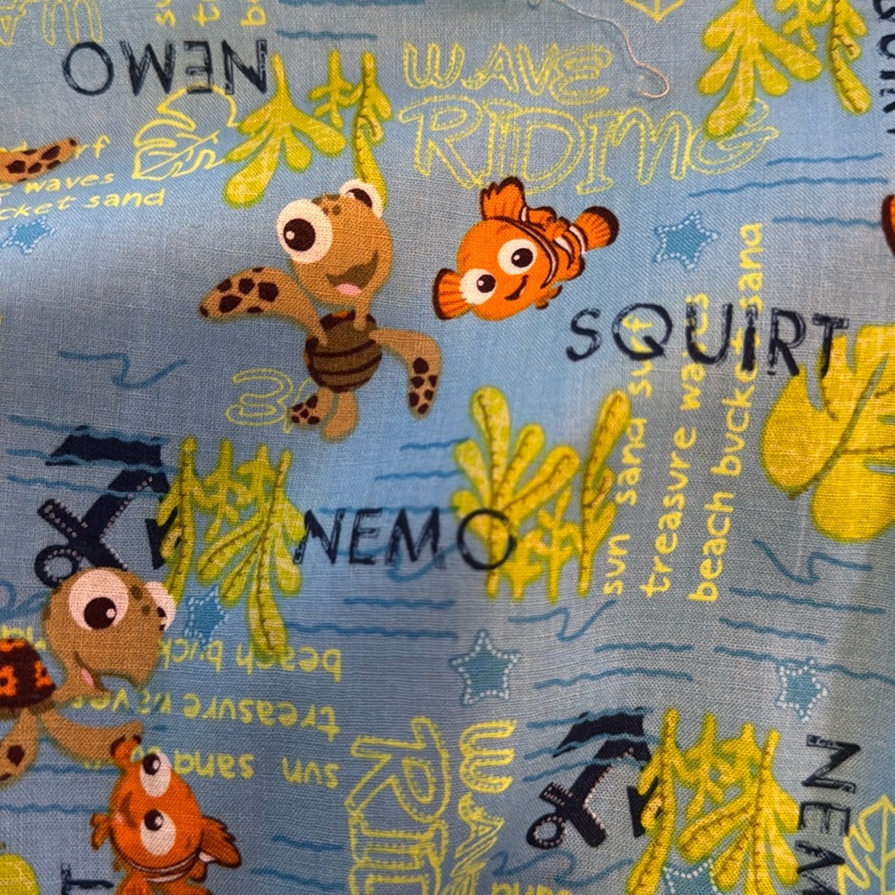 Finding Nemo squirt blue Cotton fabric 44”